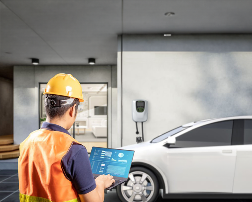 MÖTEN engineers and local trade partners coordinating an EV charger installation.