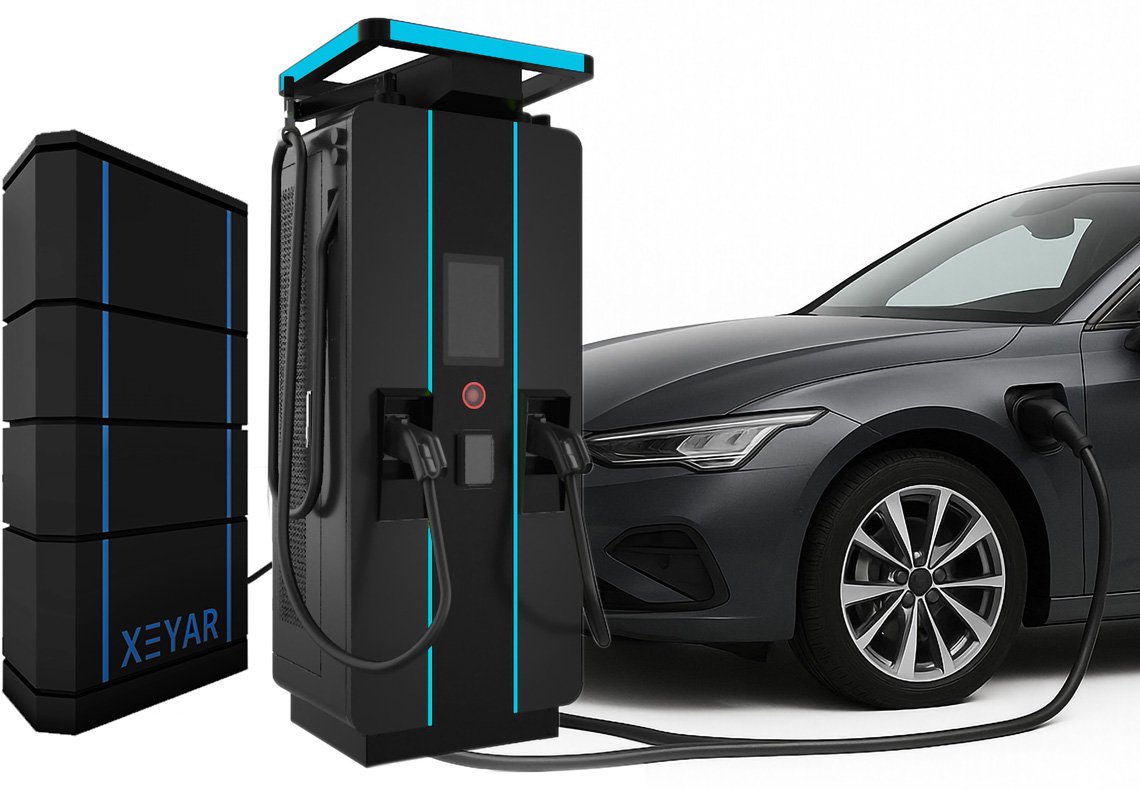 MÖTEN XEYAR Battery-Buffered DCFC — battery storage + fast charging on slow grid input