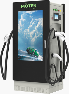 MÖTEN SPHINX premium DC fast charger with 32-inch display, 240 to 360 kW